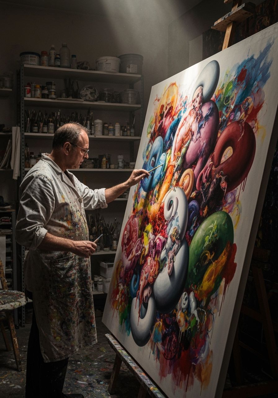 Artist Creates Surreal, Colorful Abstract Masterpiece