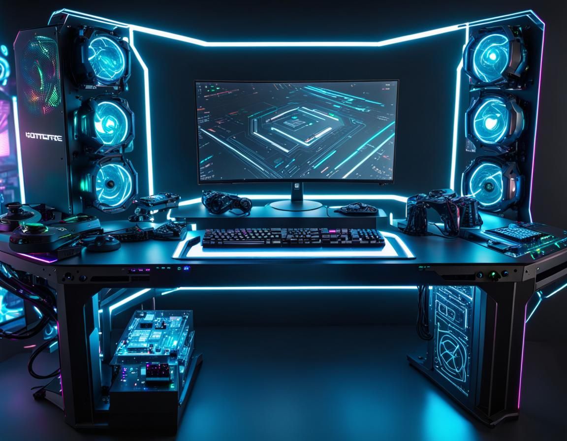 Futuristic Holographic PC Gaming Rig