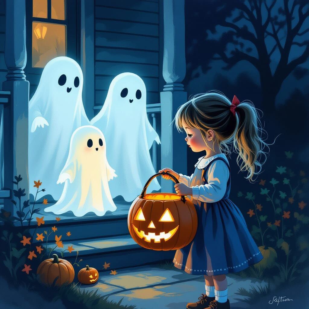 Girl Meets Ethereal Ghosts on Halloween Night