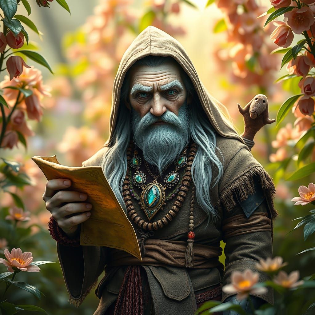 Elderly Deity of Agriculture Exudes Mystic Power in Vibrant....