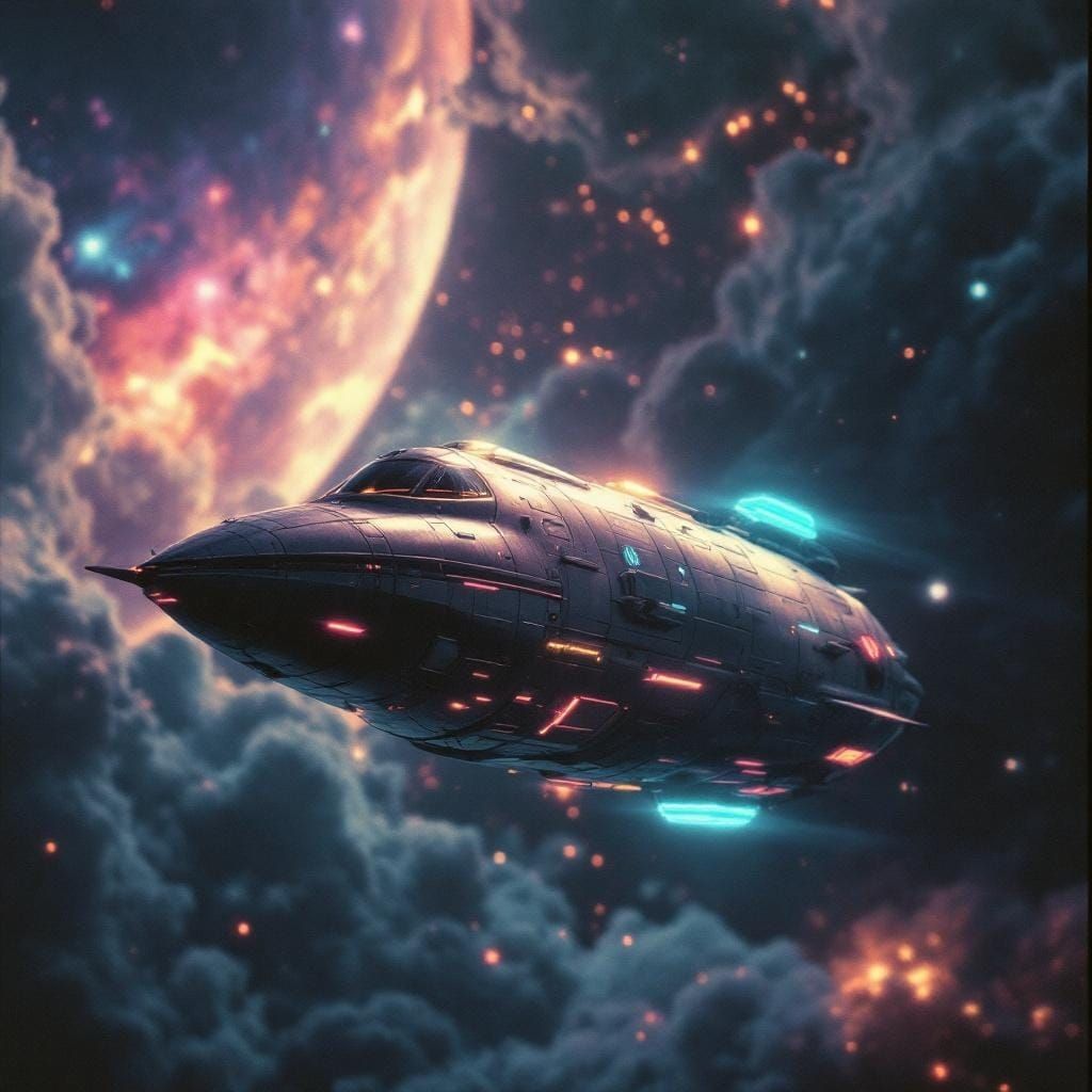 Rocketship Soaring Through Space: A Cinematic Vision