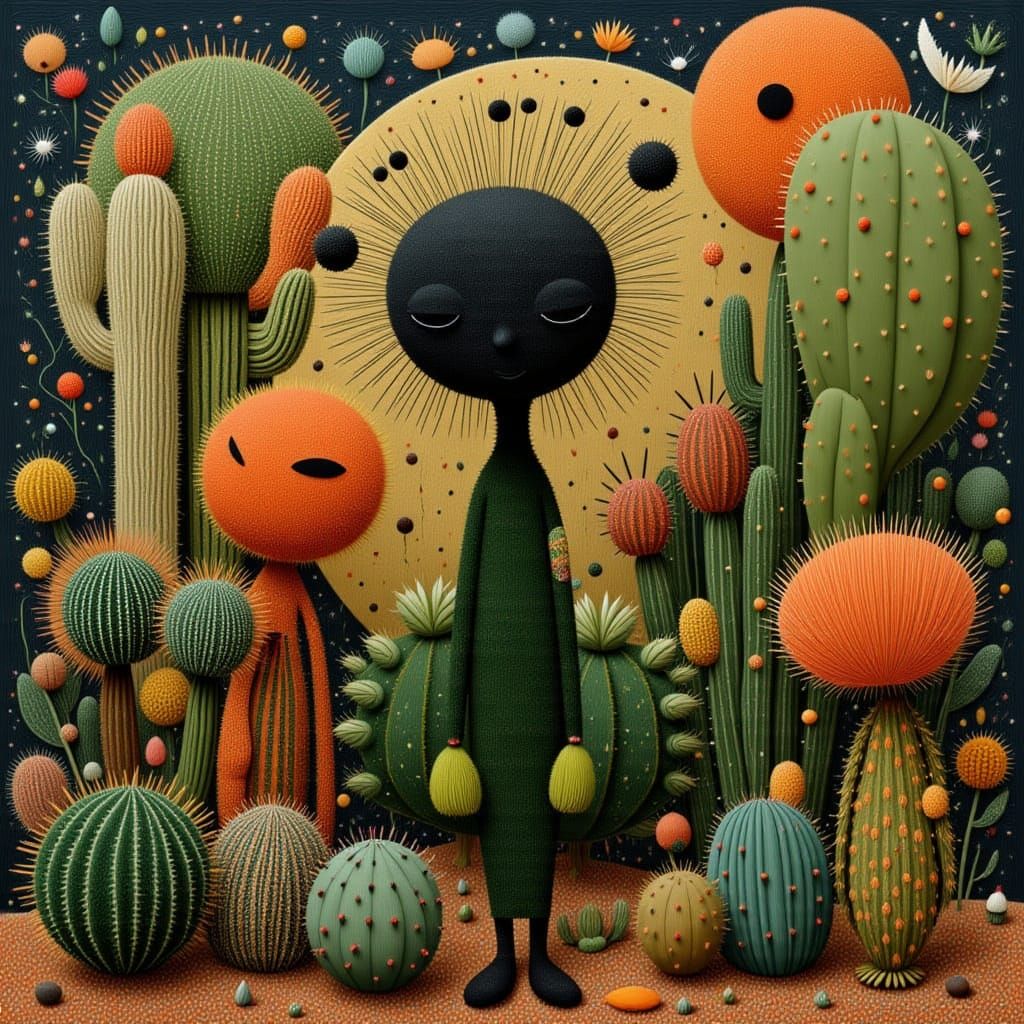 Cactus People Dolls in Surreal Style