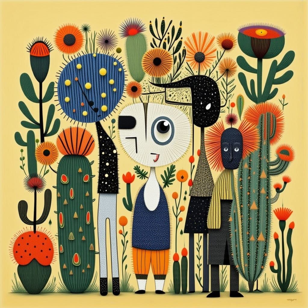 Cactus People: Surreal Doll-like Figures