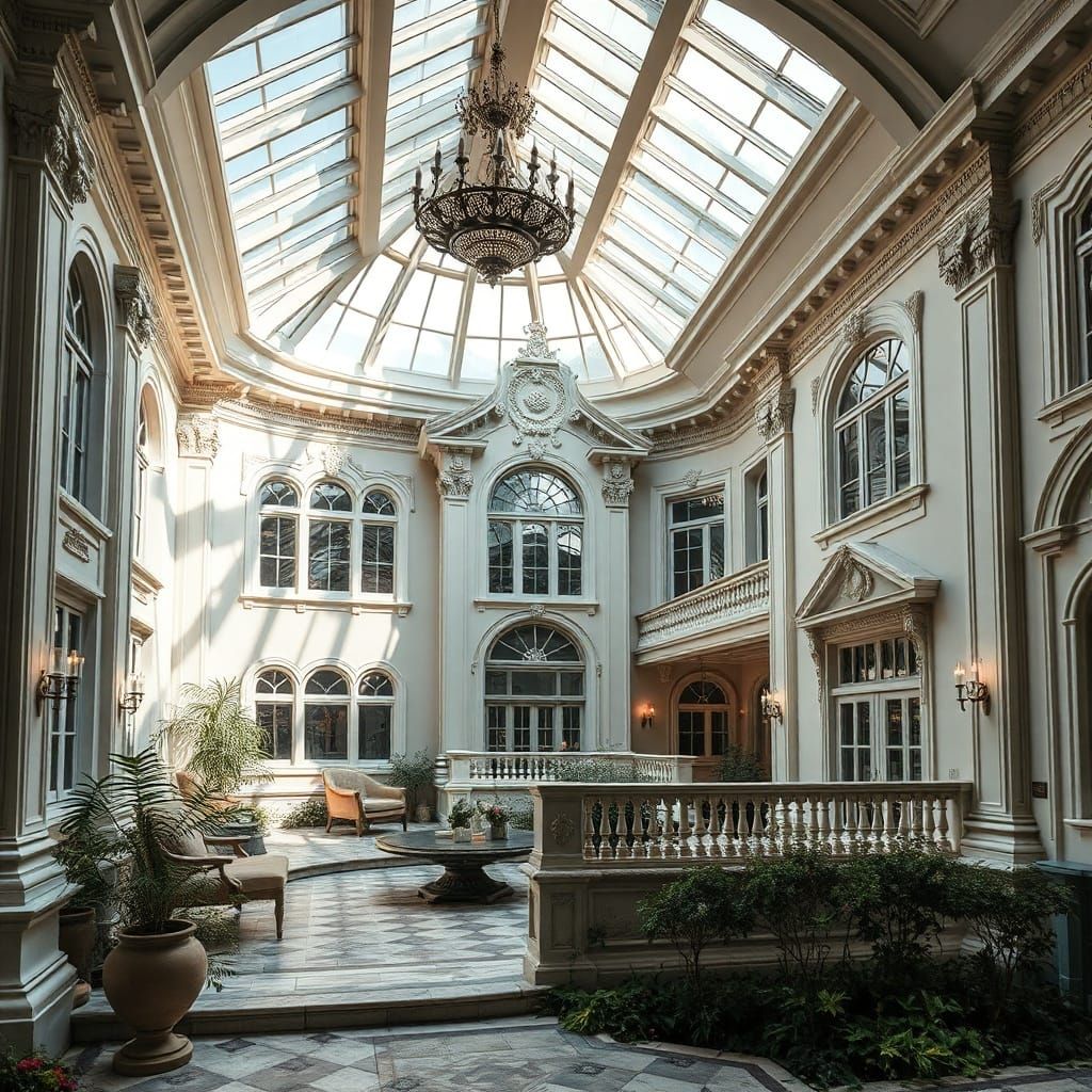 Sumptuous House with Intricate Skylight Details