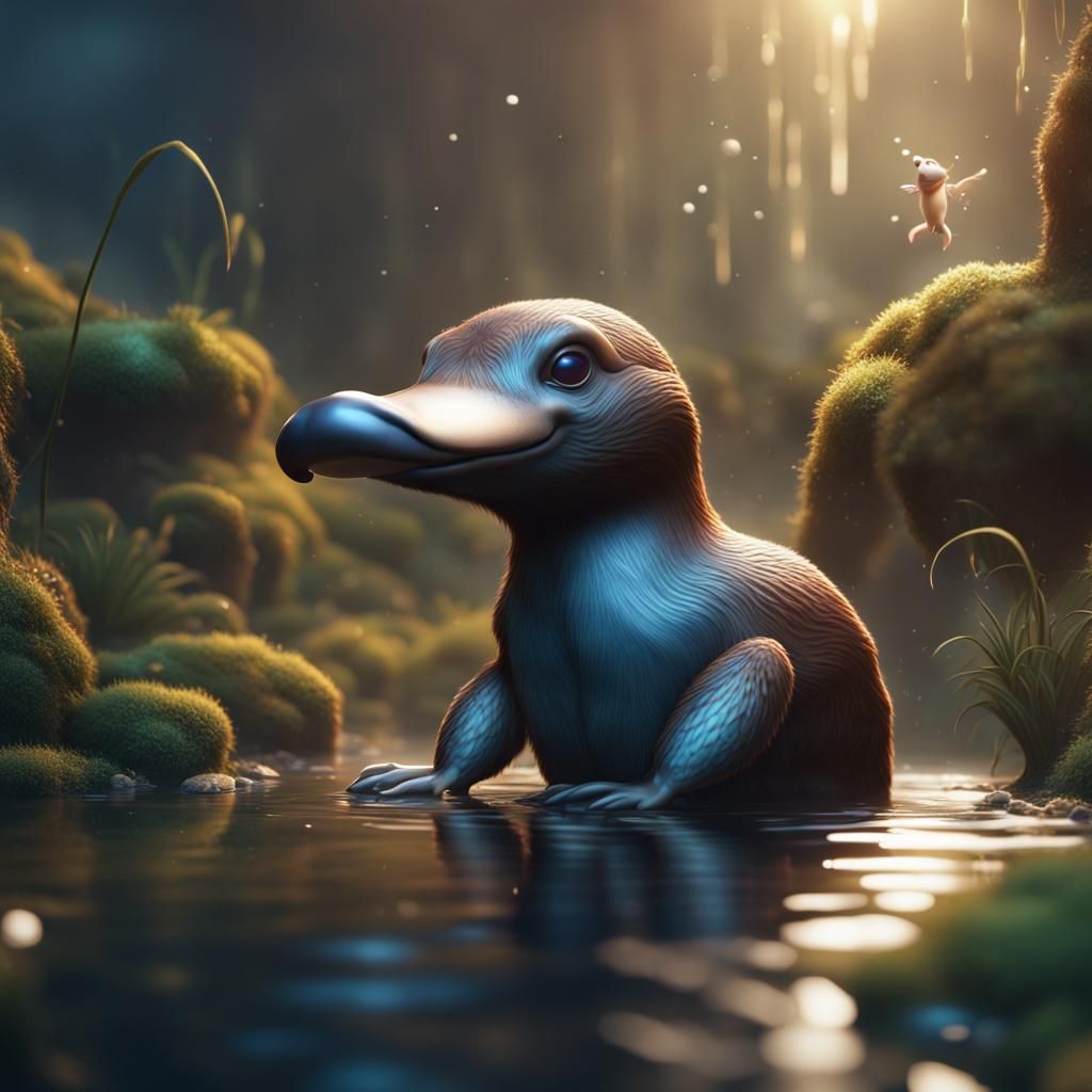 Fantastical Platypus in Detailed Matte Painting