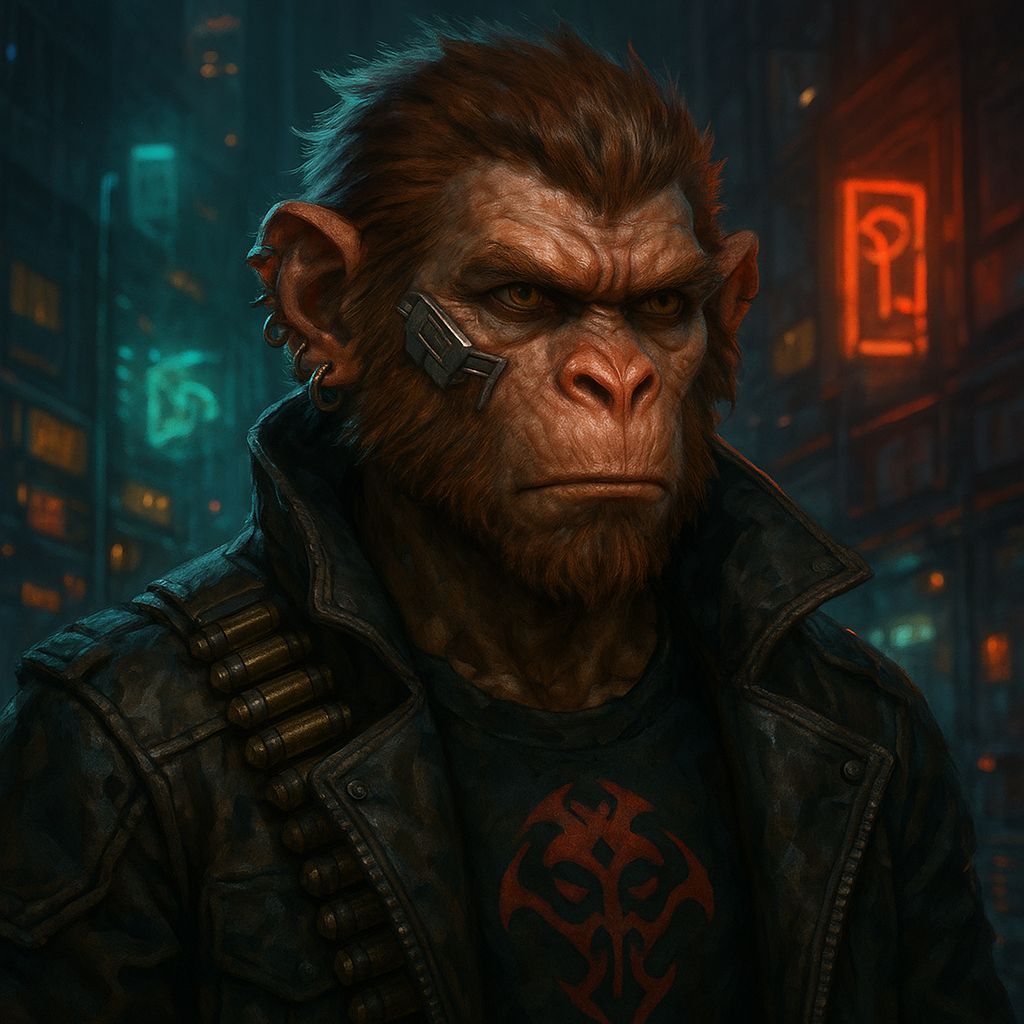 Shadowrun Inspired Hanuman Character Portrait