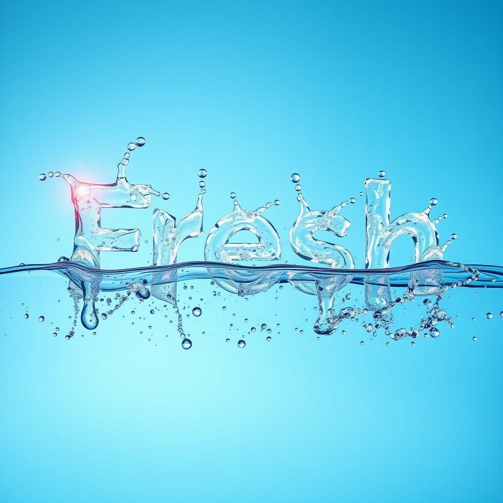 Word Fresh Made of Water Droplets in Air