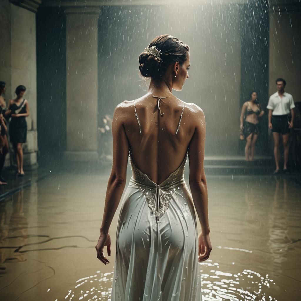 Underwater White Dress: Cinematic Film Still