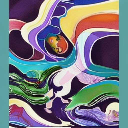 Vibrant Candyland Dreamscape with Two Figures