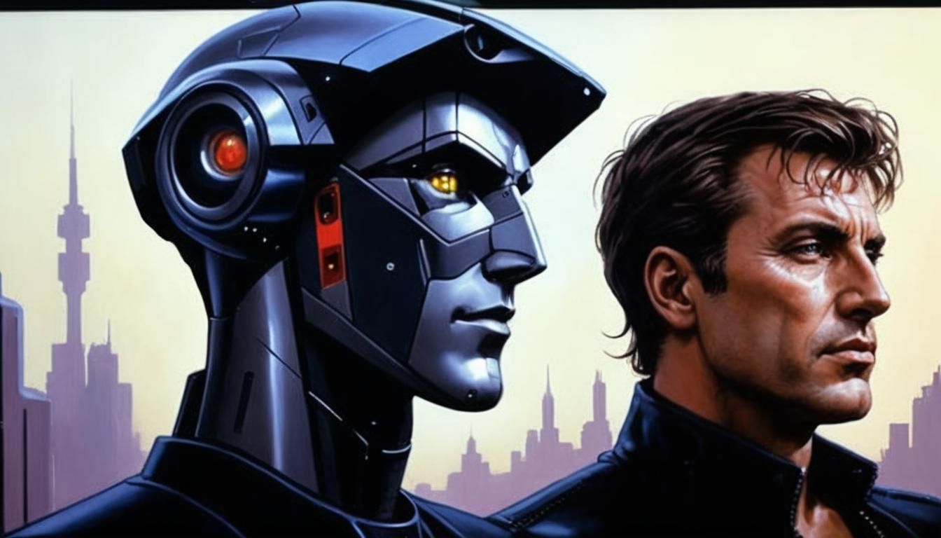 Hyperrealistic Robot Portrait in Rose Garden