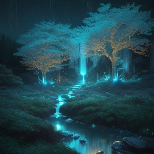 Ethereal Elven Spires in a Luminous Forest