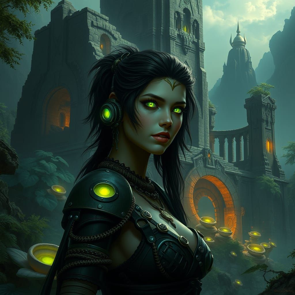 Glowing Adventurer Stands Before Ancient Ayleid Ruin