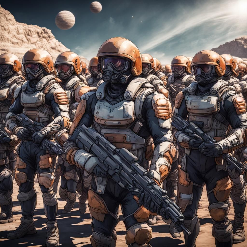 Crowd of Jupiter Soldiers in Formation