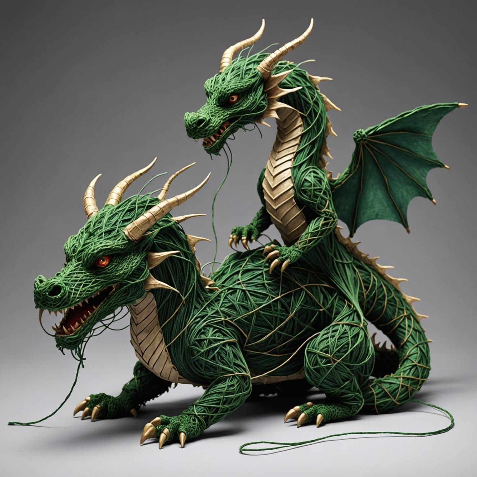 Realistic String Dragon and Fairy