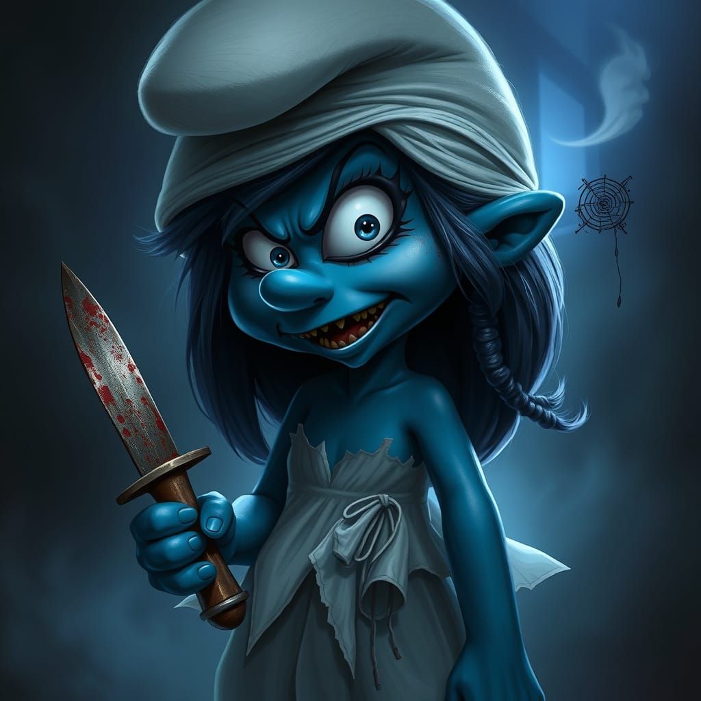 Sinister Smurfette: A Twisted Masterpiece of Horror