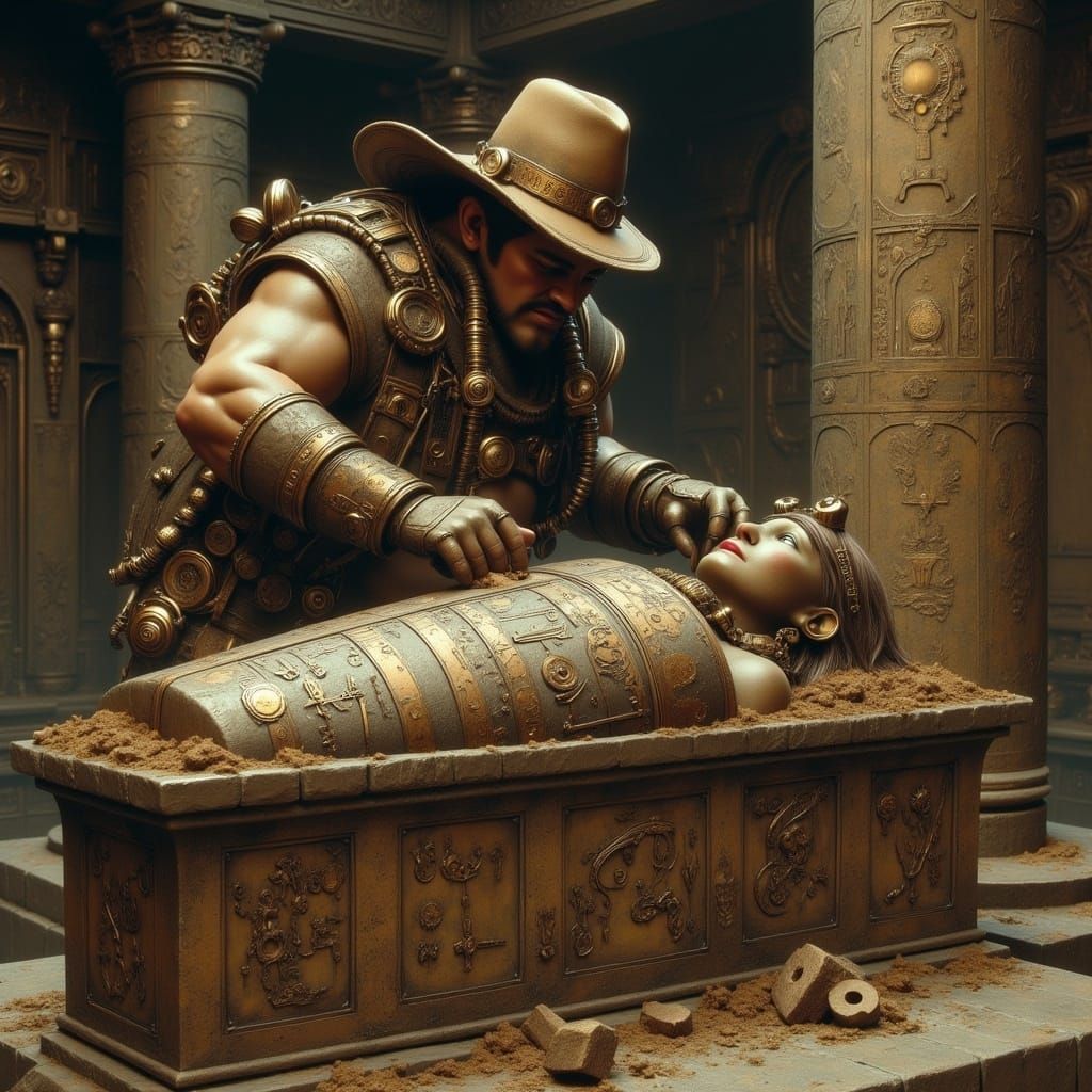 Steampunk Dwarf Archaeologist Uncovers Ancient Mysterious Sa...