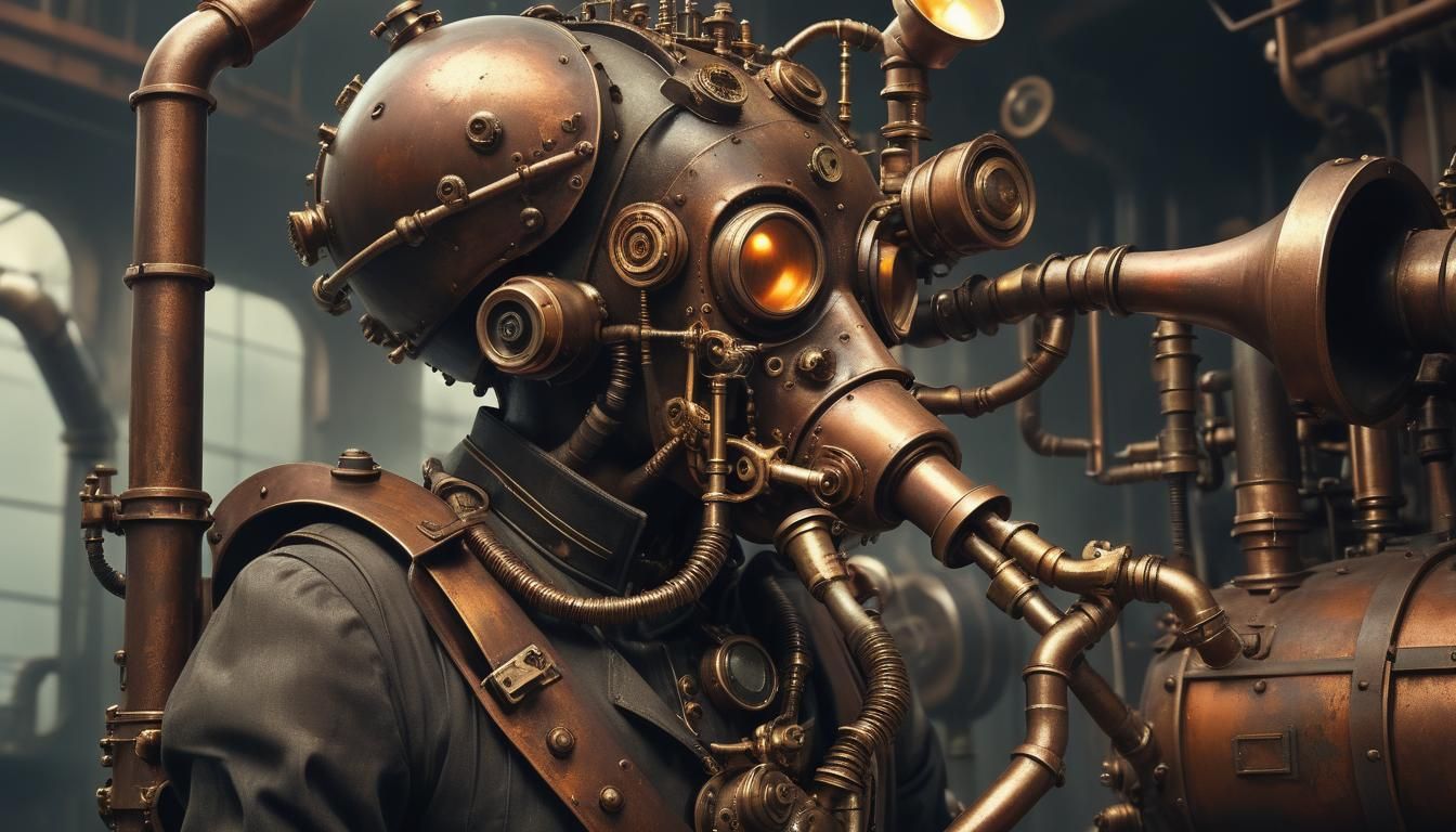 Dieselpunk Calliope Instrument in Industrial Setting