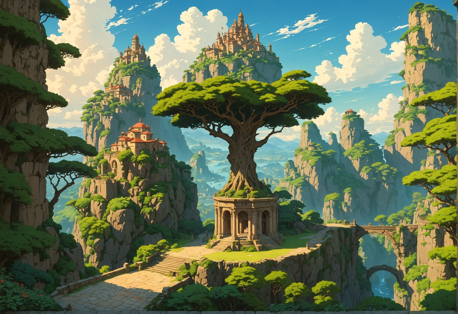 Magical Planet in Studio Ghibli Anime Style