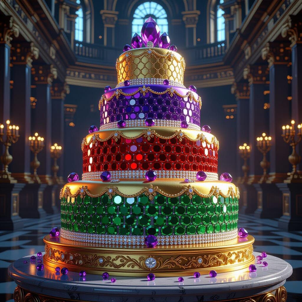 Gemstone Cake in Grand Hall: Fantasy Art
