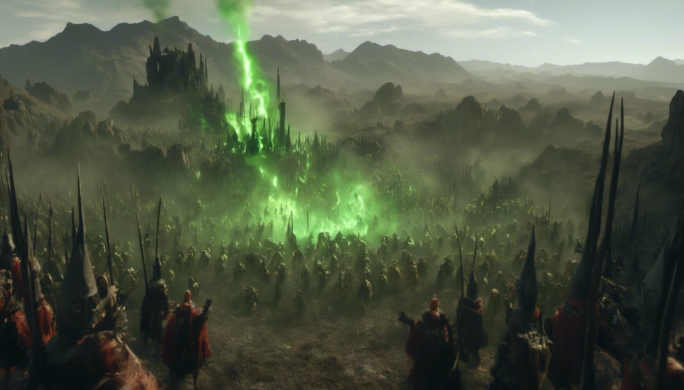 Fiery Medieval City in Dark Fantasy Style