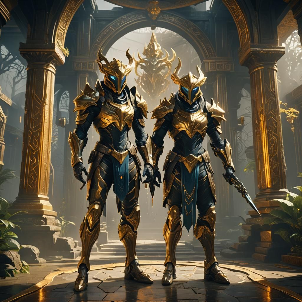 Fantasy Warrior in Ancient Temple: Matte Painting