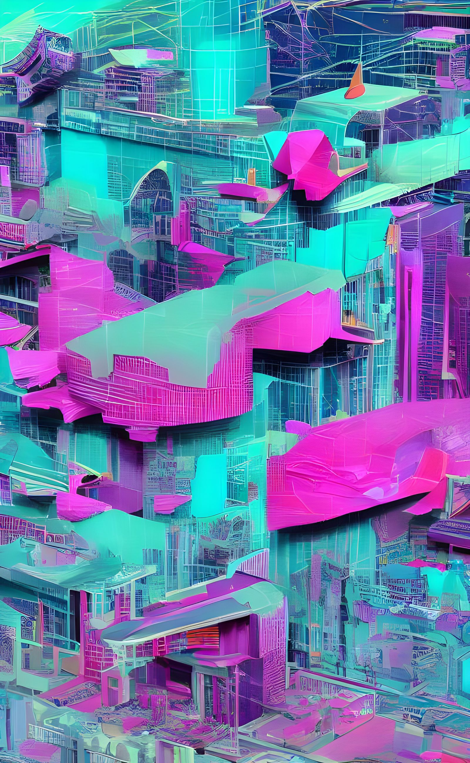 Mallsoft Vaporwave Asymmetrical Movie Poster