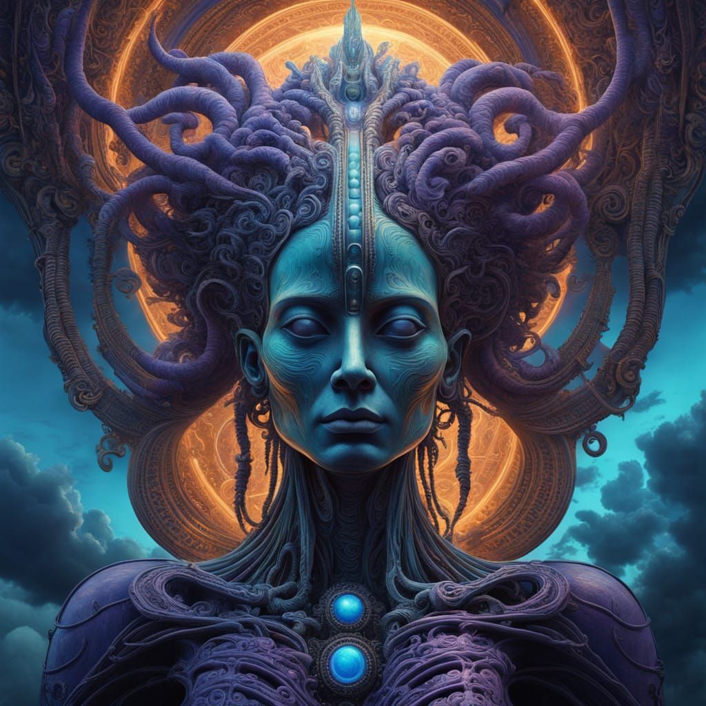 Omnipotent Deity Shrouded in Divine Energy