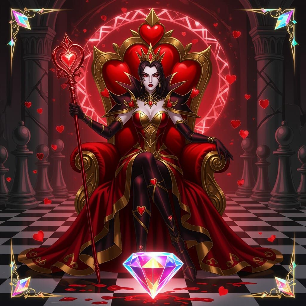 Red Queen of Fury: Dark Fantasy Anime Art