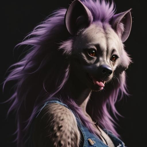 Feminine Hyena Muppet Puppet in Cinematic Style