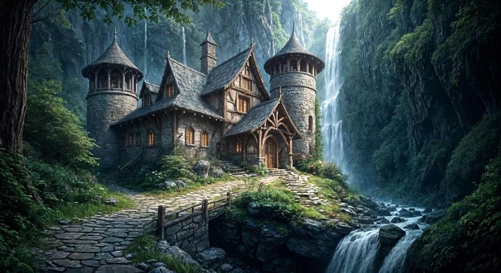 Rustic Elven Cottage in Wooded Gorge