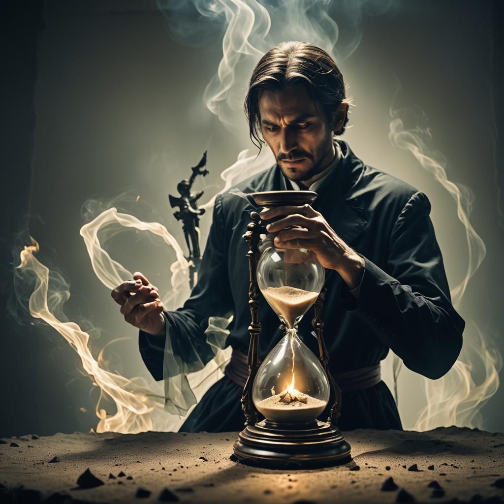 Dramatic Hourglass Photograph in Luminism Style