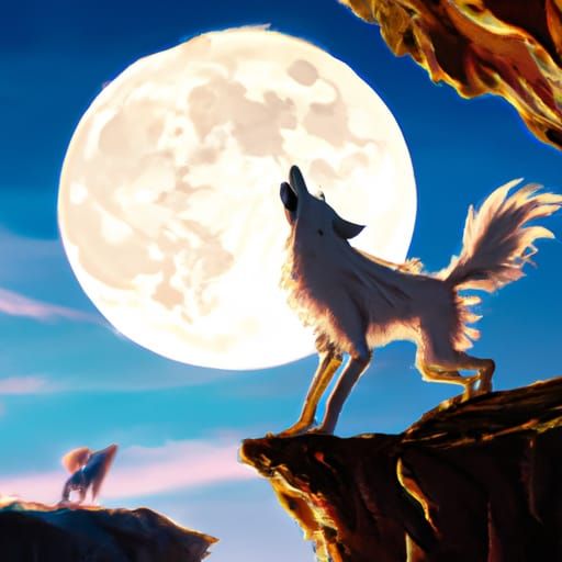 White Wolf Howling at Blue Moon: Anime Key Visual