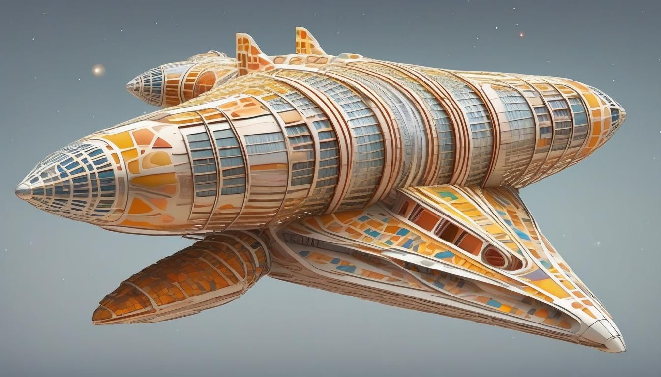 Gaudi-Inspired Space Liner in Hyperspace