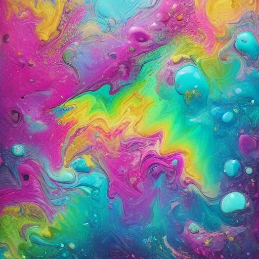 Acrylic Paint Pour with Pastel Colors and 3D Effect