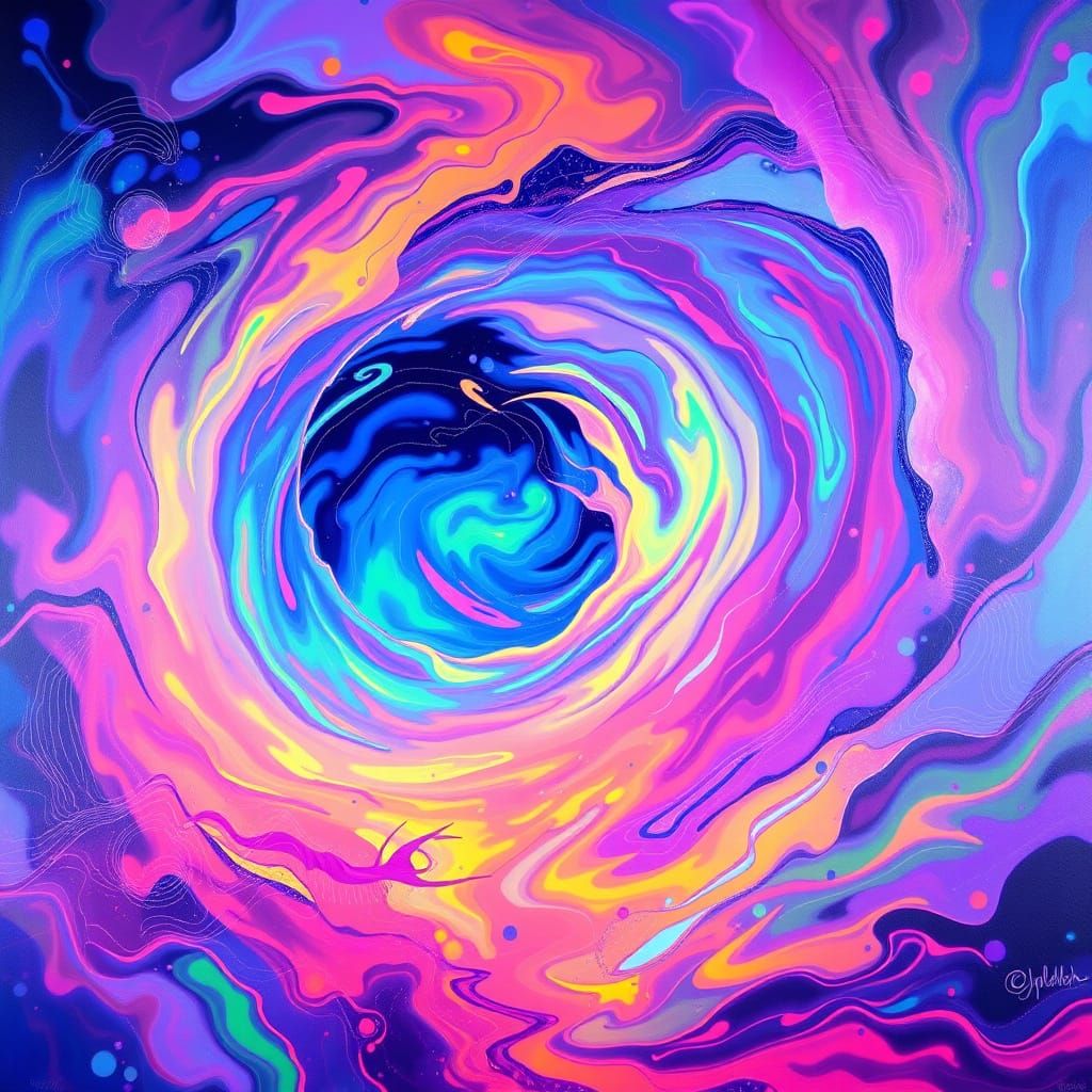 Ethereal Aurora Borealis in Vibrant Neon Colors