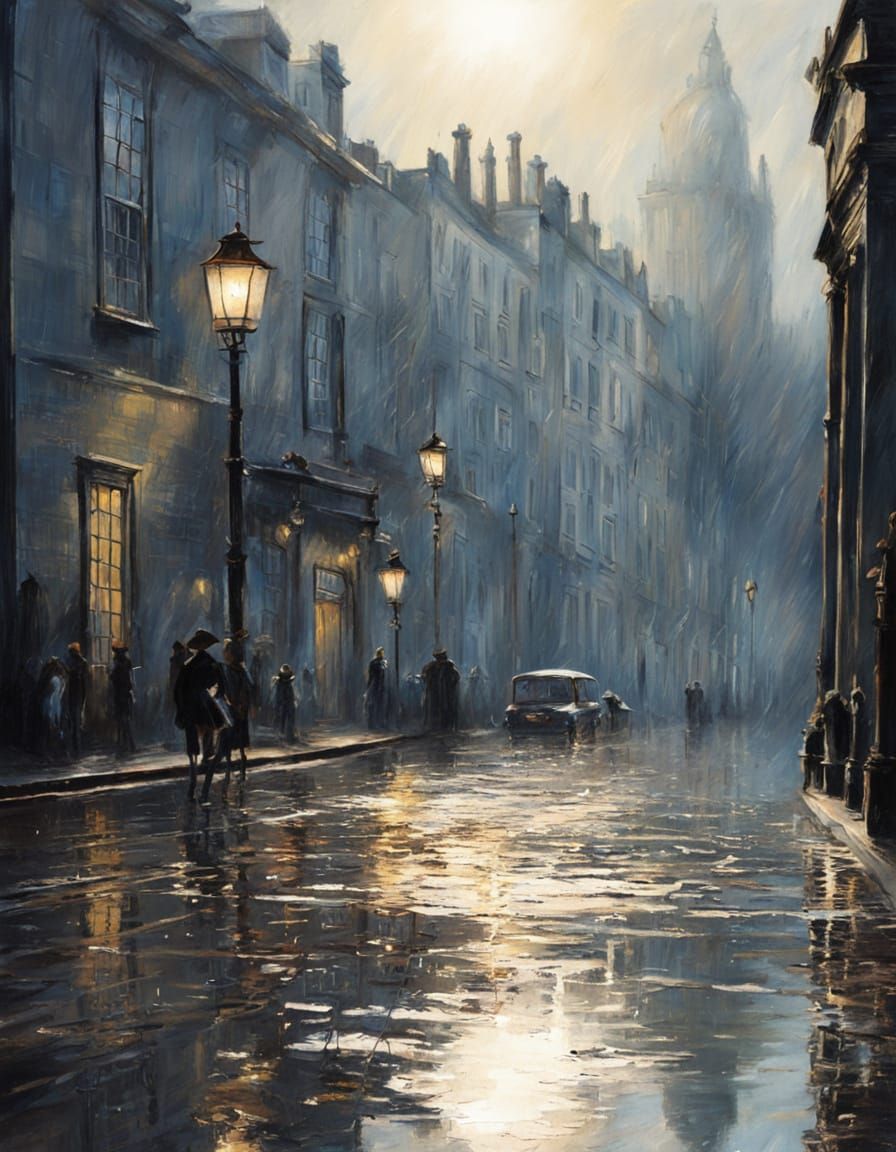 Rainy Summer Street: Rococo Splash Art