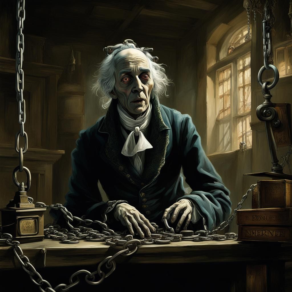 Tormented Jacob Marley Ghost in Chains