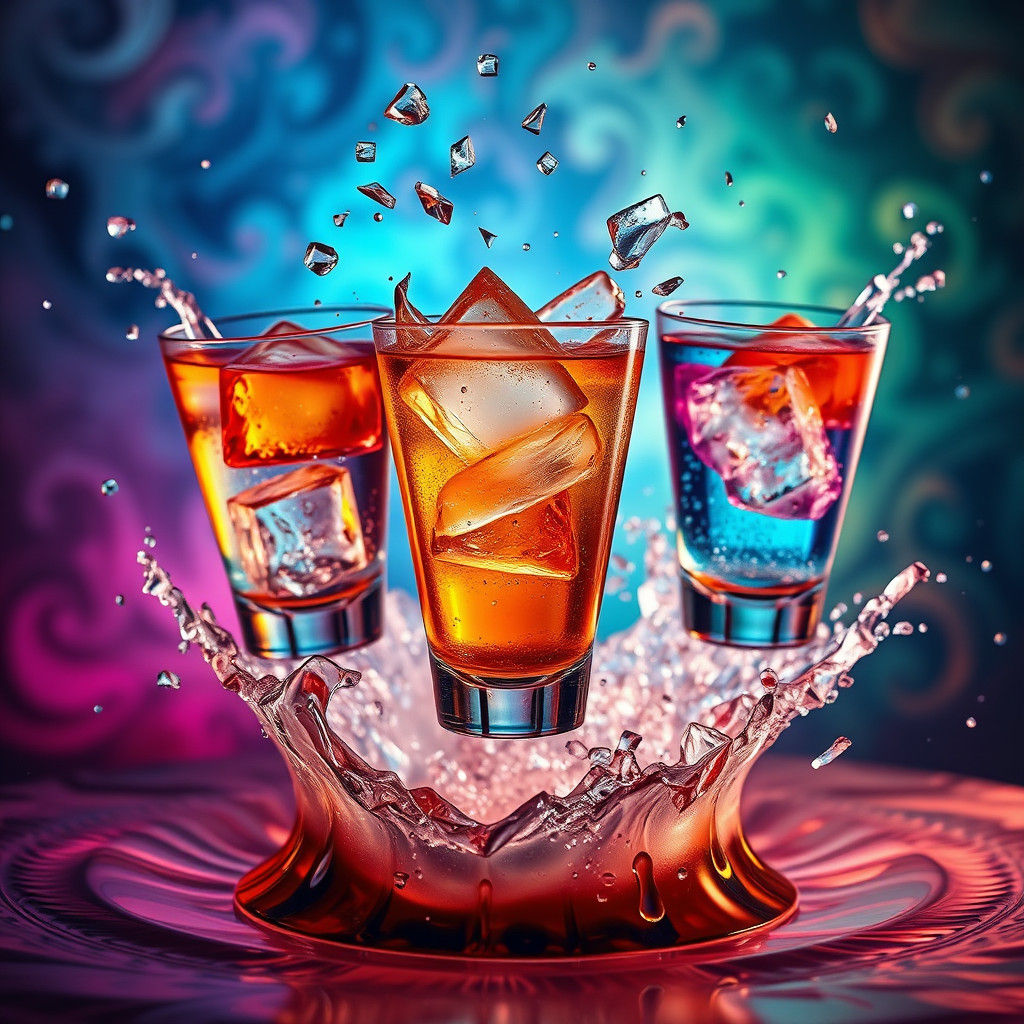 Shattered Cocktails: Frozen Splendor in Fantasy Realm