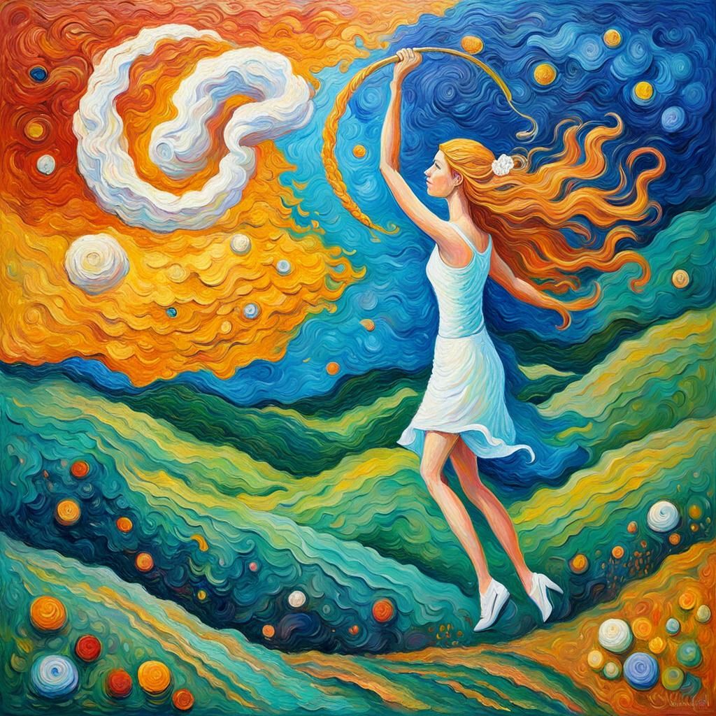 Venus in Capricorn: Expressionist Oil Painting