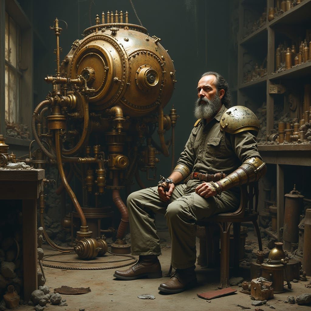 Industrial Era Outcast with Steampunk Prosthetic