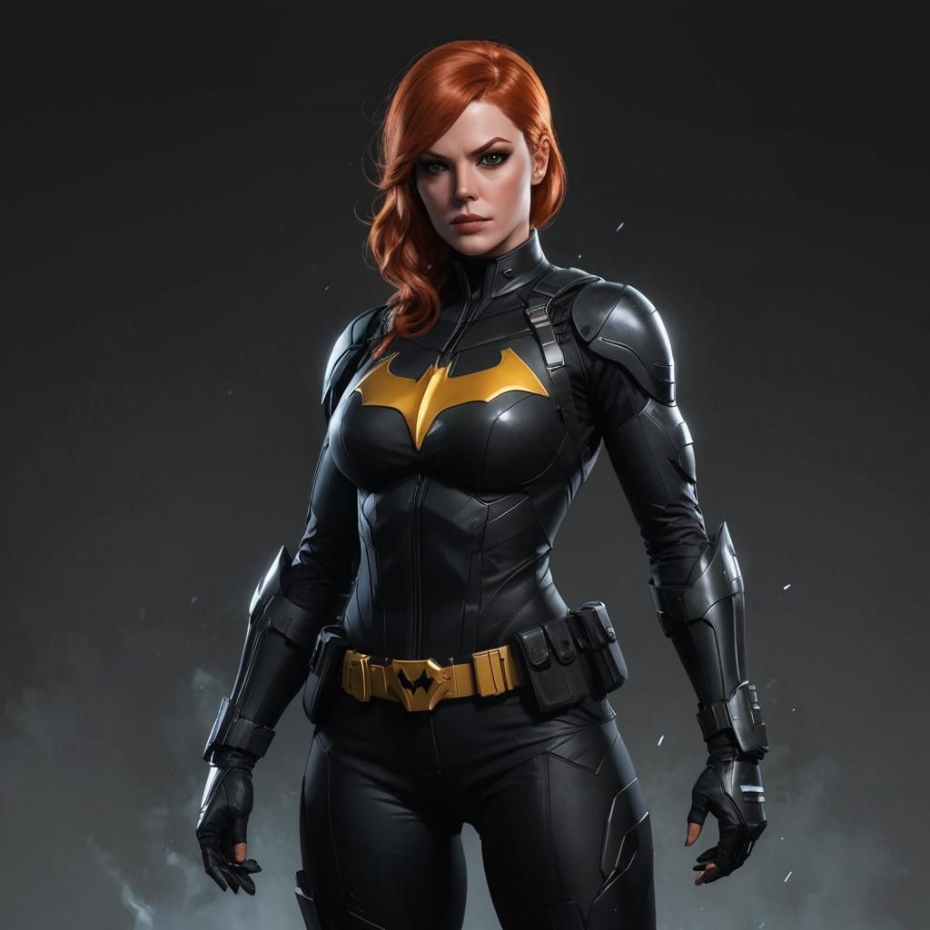 Batgirl in Tactical Suit: Hyperdetailed Art Nouveau Portrait