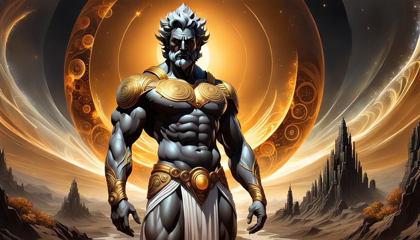 Cronus, God of Time in Digital Fantasy Art
