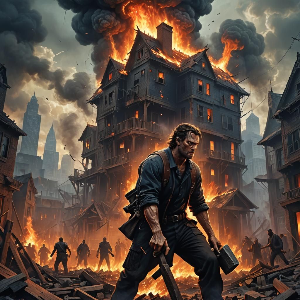 Resilience in Destruction: A Dark Fantasy Portrait