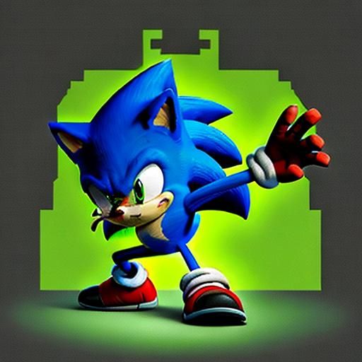 Sonic as Neo: Matrix Reimagining in Simple Art