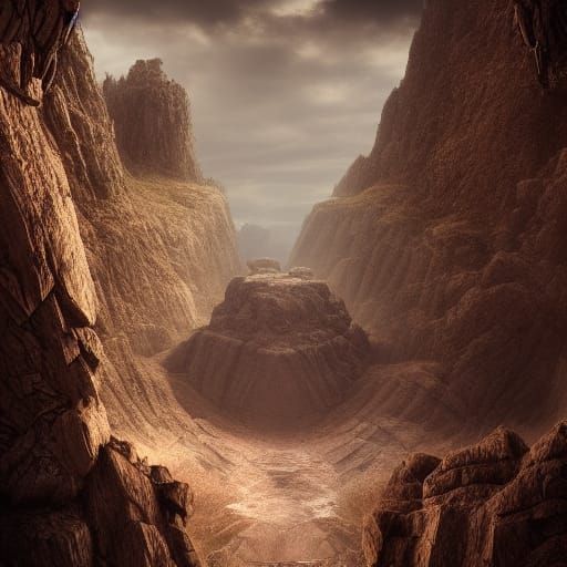Epic Rock Formation in Digital Matte Painting
