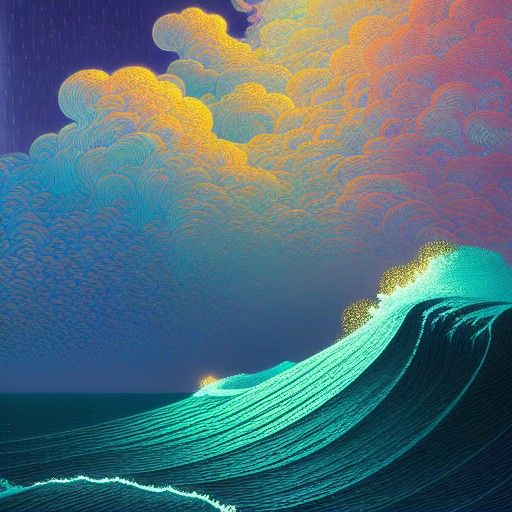 Seafoam Stallions Gallop in Ominous Ocean Waves