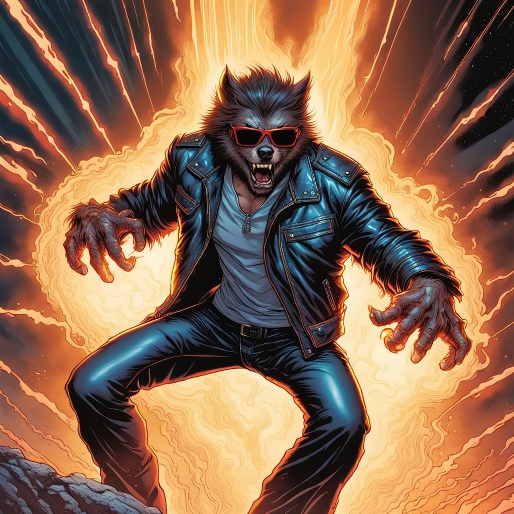 Laser Werewolf Comic Book Art