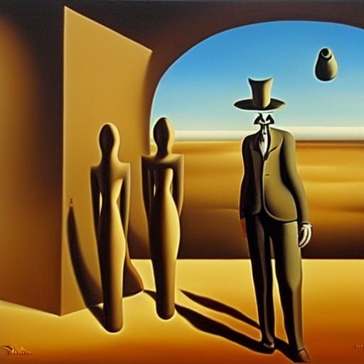 Surreal Shadow Man in Sepia Tones