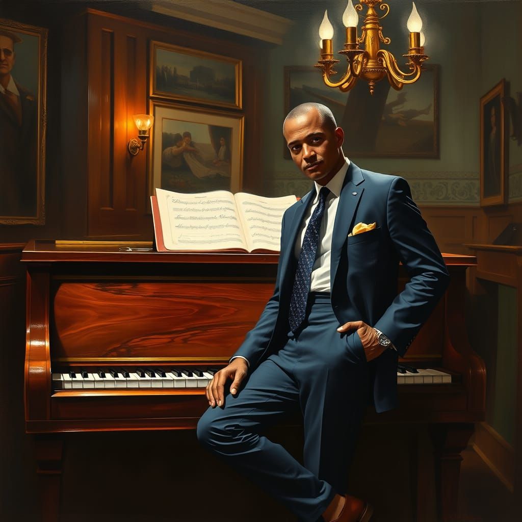 1950s Jazz Club Scene in the Style of Sargent