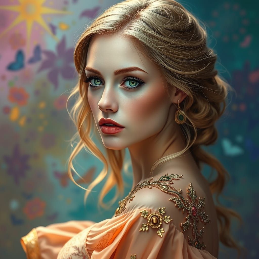 Ethereal Beauty in Intricately Embroidered Gown